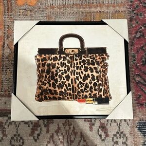 NWT Leopard Purse Framed Canvas